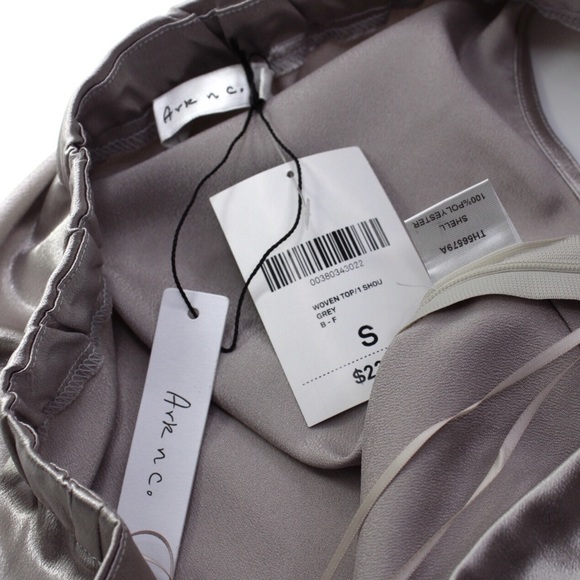 Forever 21 Metallic Grey One Shoulder Bow Crop Top - Picture 6 of 6